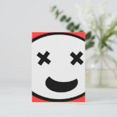 Gekke X Eyes Oval Face Briefkaart (Staand voorkant)