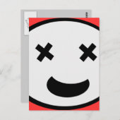 Gekke X Eyes Oval Face Briefkaart (Voorkant / Achterkant)