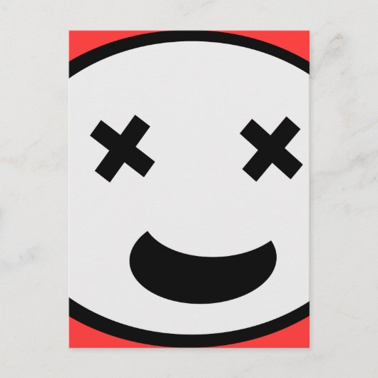 Gekke X Eyes Oval Face Briefkaart (Voorkant)