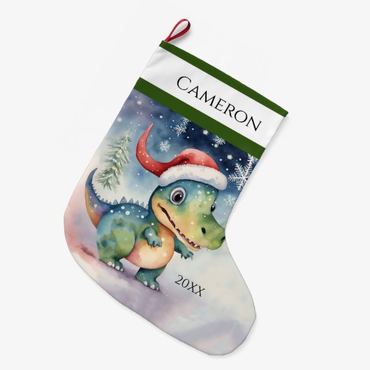 Gekke Xmas-dinosaurus Grote Kerstsok (Voorkant (Hangend))