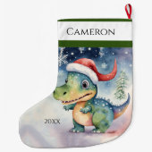 Gekke Xmas-dinosaurus Grote Kerstsok (Achterkant)