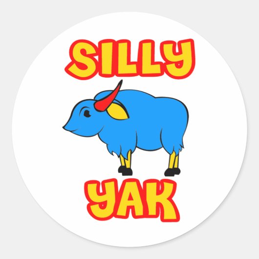 Gekke Yak Ronde Sticker (Voorkant)