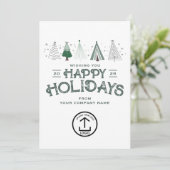 Gekke zakelijke kerstklanten feestdagenkaart (Staand voorkant)