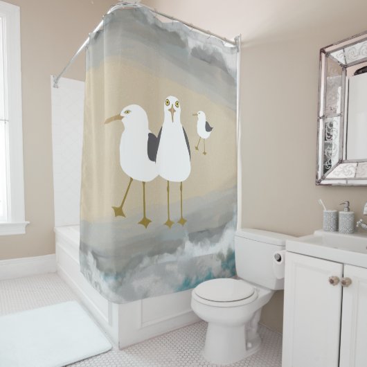 Gekke zeegarnaal douchegordijn (In situ)