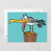 gekke zeegarnale cartoon briefkaart (Voorkant / Achterkant)