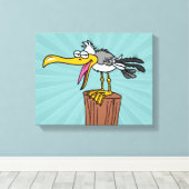 gekke zeegarnale cartoon canvas afdruk (Insitu (Houten vloer))