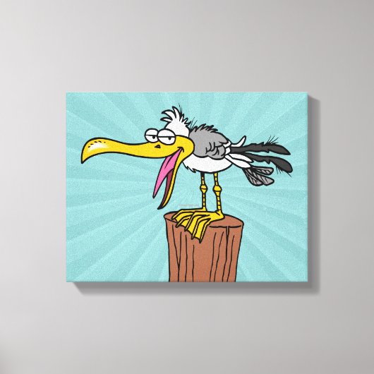 gekke zeegarnale cartoon canvas afdruk (Voorkant)