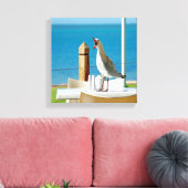 Gekke zeemeeuw canvas afdruk (Insitu (Woonkamer))