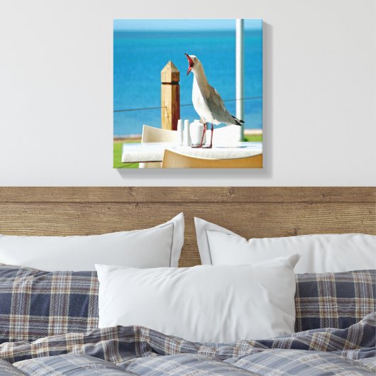 Gekke zeemeeuw canvas afdruk (Insitu (Slaapkamer))