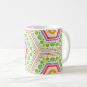 Gekke zeshoeken, boho koffiemok (Voorkant rechts)