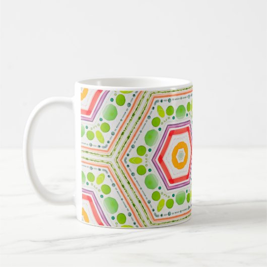 Gekke zeshoeken, boho koffiemok (Links)