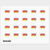 gekke zingertomaten trio ronde sticker (Vel)