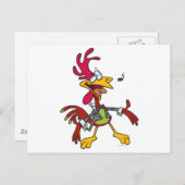 gekke zingroostercartoon briefkaart (Voorkant / Achterkant)