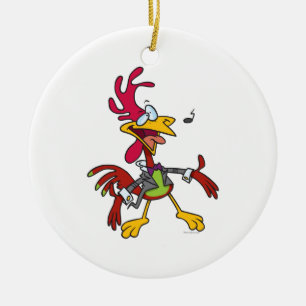 gekke zingroostercartoon keramisch ornament