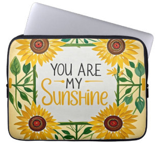 Gekke zonnebloemen, jij bent mijn zonneschijn laptop sleeve