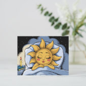 Gekke zonneschijn in bed briefkaart (Staand voorkant)