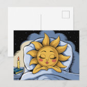 Gekke zonneschijn in bed briefkaart (Voorkant / Achterkant)