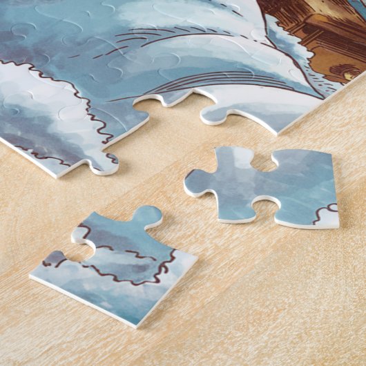 Gekke zonneschijn in bed legpuzzel (Zijkant)