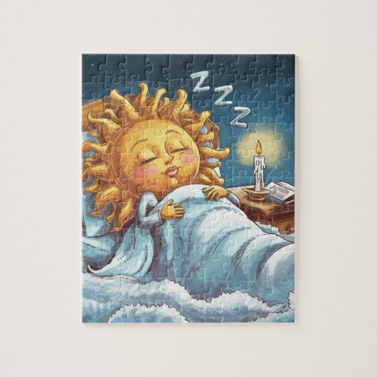 Gekke zonneschijn in bed legpuzzel (Verticaal)