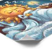 Gekke zonneschijn in bed poster (Hoek)