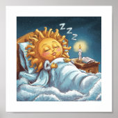 Gekke zonneschijn in bed poster (Voorkant)