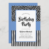 Gekke zwart-wit en violette verjaardag kaart (Voorkant / Achterkant)