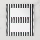 Gekke zwart-witte strepen met Aqua Plaatskaartje (Buitenkant ongevouwen)