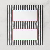 Gekke zwart-witte strepen met rood plaatskaartje (Buitenkant ongevouwen)