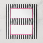 Gekke zwart-witte strepen met roze plaatskaartje (Buitenkant ongevouwen)