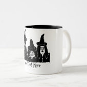 gekke zwarte heksen schrikbeeld halloween tweekleurige koffiemok (Voorkant rechts)