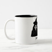 gekke zwarte heksen schrikbeeld halloween tweekleurige koffiemok (Links)