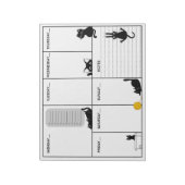 Gekke zwarte kat A4 wekelijks pad Notitieblok (Linkerzijde)