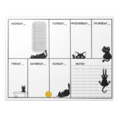 Gekke zwarte kat A4 wekelijks pad Notitieblok (Voorkant)