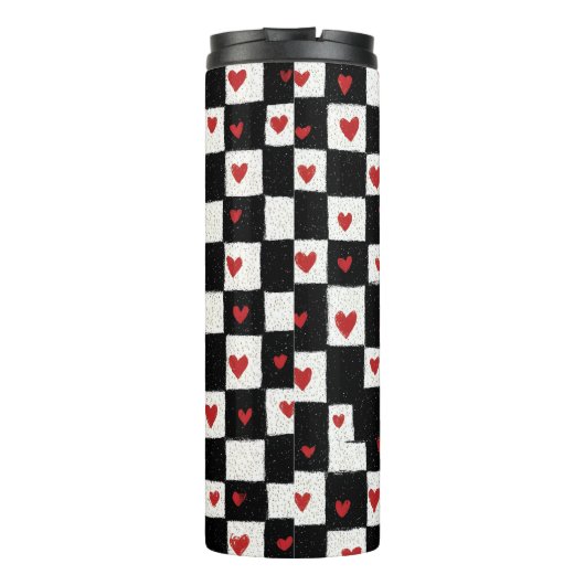 Gekke zwarte kat koningin met gouden kroon thermosbeker (Achterkant)