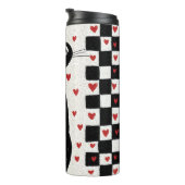 Gekke zwarte kat koningin met gouden kroon thermosbeker (Geroteerd rechts)