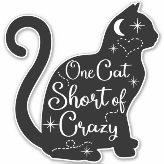 gekke zwarte kat Sticker (Voorkant)