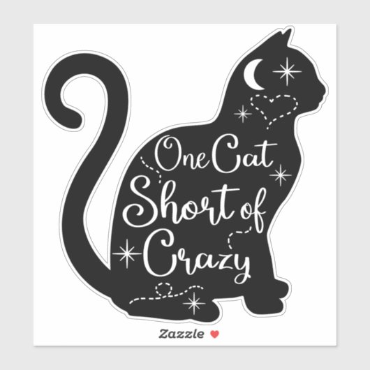 gekke zwarte kat Sticker (Vel)