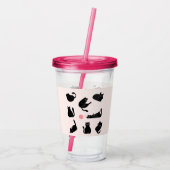 Gekke zwarte katten acryl drinkbeker (Achterkant)