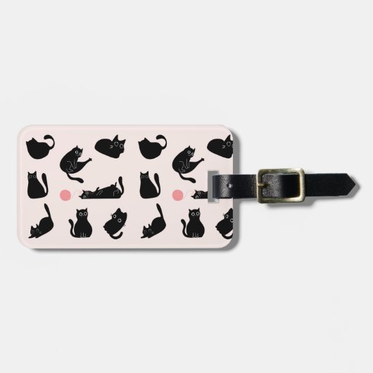 Gekke zwarte katten bagagelabel (Voorkant horizontaal)