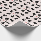 Gekke zwarte katten cadeaupapier (Hoek)