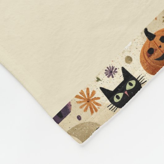 Gekke zwarte katten en Halloween pompoenen Fleece Deken (Hoek)