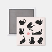 Gekke zwarte katten magneet (Voorkant / Achterkant)