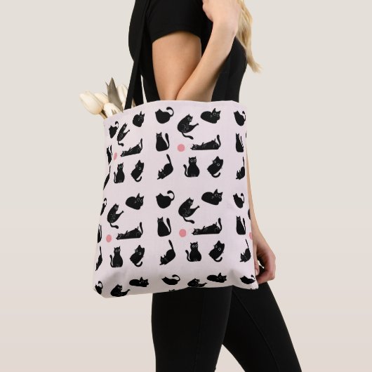 Gekke zwarte katten tote bag (Dichtbij)