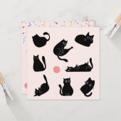 Gekke zwarte katten verjaardag kaart (Voorkant / Achterkant in situ)