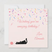 Gekke zwarte katten verjaardag kaart (Achterkant)