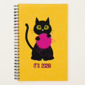 GEKKEBLOKKEN! 2026 Planner – Breien + Kat 🧶🐈⬛ (Voorkant)
