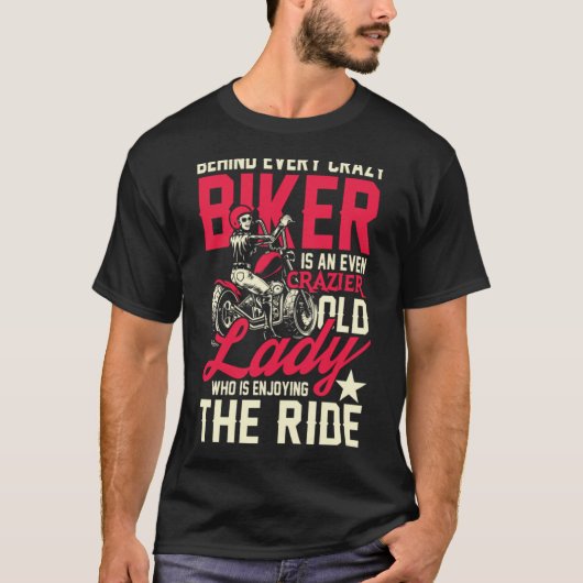 Gekkere motorvrouw t-shirt (Voorkant)