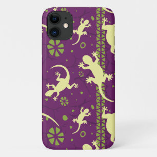 gekko hagedissen etnisch Paarse groen patroon Case-Mate iPhone Case