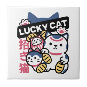 Gekko Maneki Neko – Japanse Gelukskat  Tegeltje