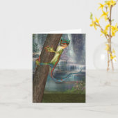 Gekko op een Kaart van de Nota van de Boom (Gele Bloem)